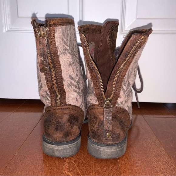 ROXY brown lace-up hiking boots - Picture 3 of 7